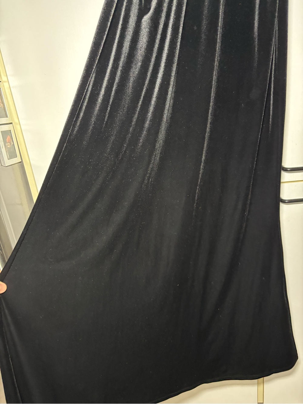 Le Château Black Velvet Maxi Gown Formal Dress XL Vintage Deep V Wedding Holiday - Picture 6 of 14